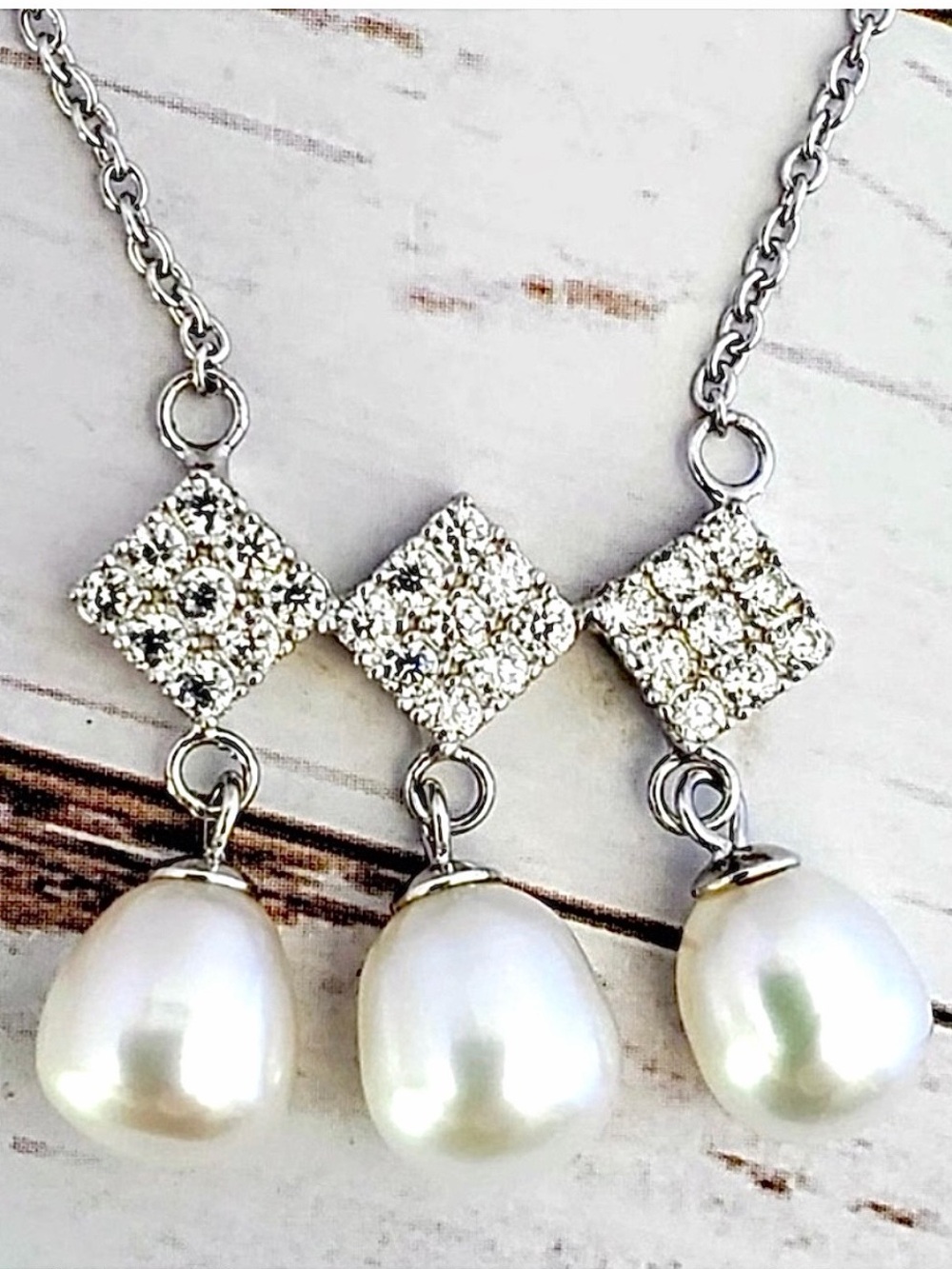 Trio Cultured Freshwater Pearl Sterling Silver Pendant